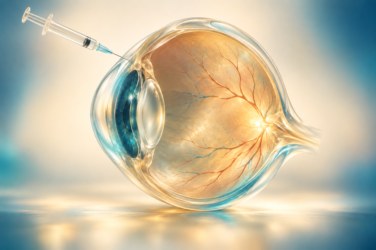 Ilustração conceitual de injeção intraocular