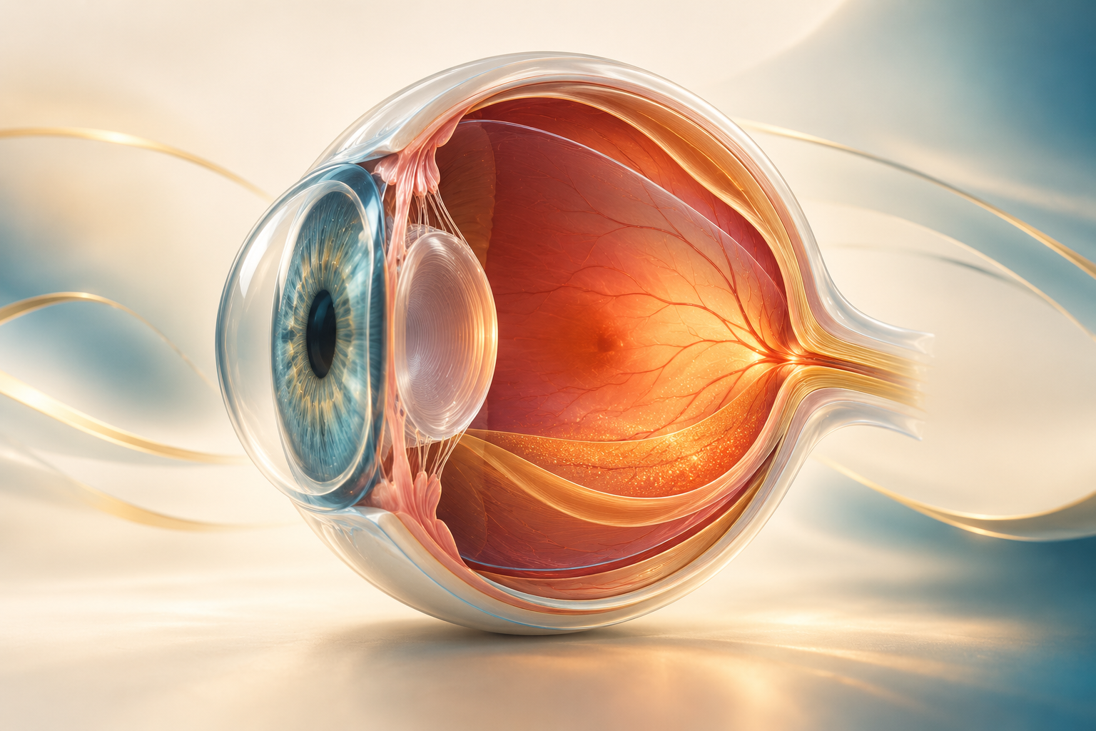 Ilustração conceitual de luz e retina